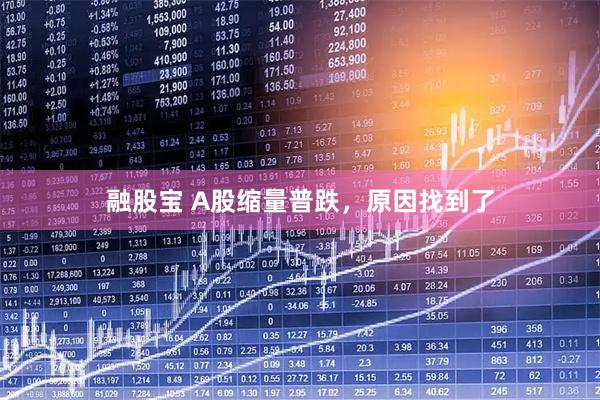 融股宝 A股缩量普跌，原因找到了